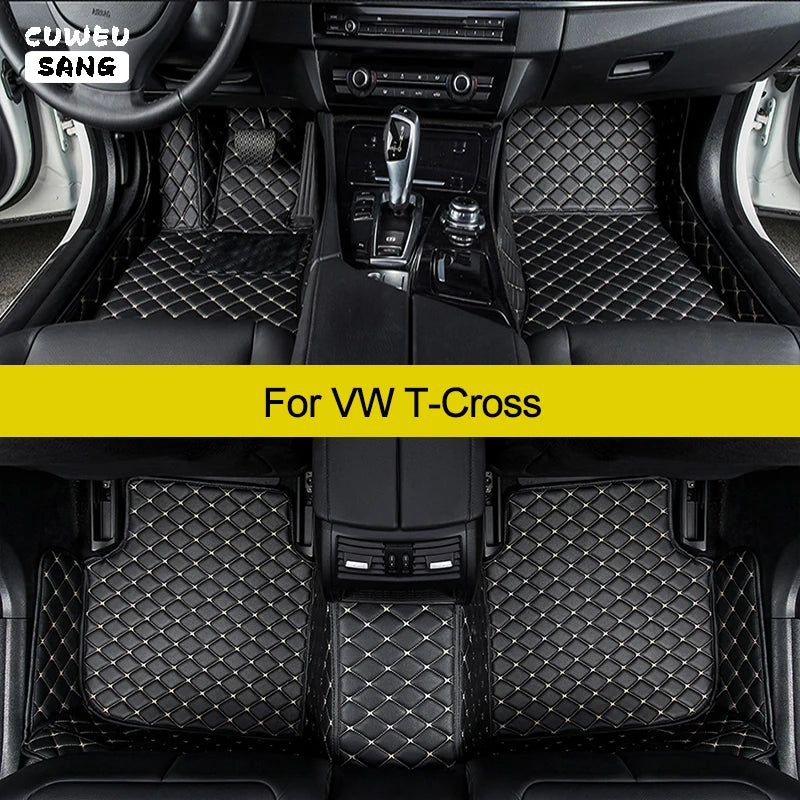 CUWEUSANG Custom Car Floor Mats For VW TCross T-Cross Auto Carpets Foot Coche Accessorie | AUTOKITSHOP