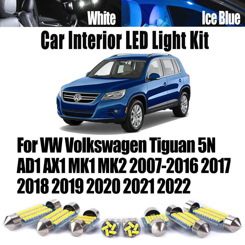 LED Interior Light Kit for VW Volkswagen Tiguan 5N AD1 AX1 MK1 MK2 2007-2019 - Canbus Dome Map Door Trunk Bulbs | AUT...