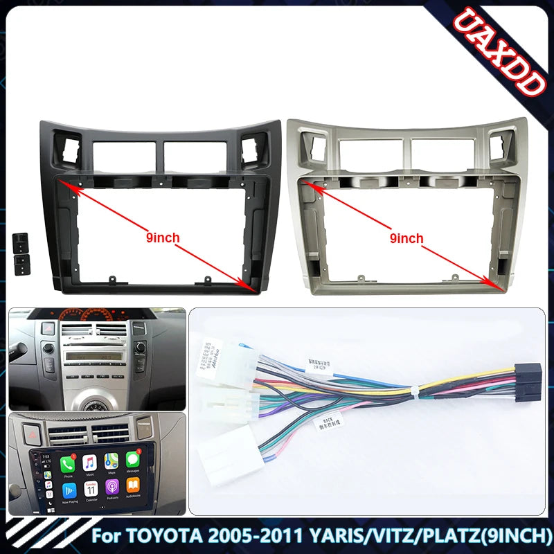 For TOYOTA 2005-2011 YARIS/VITZ/PLATZ 9INCH Car CD Stereo Radio Android Frame Panel Fascia