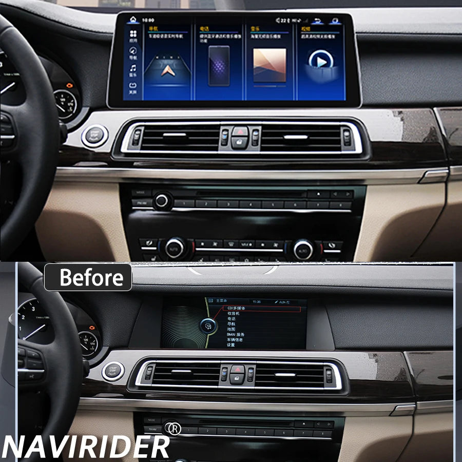 Qualcomm 668S Android 14 Carplay HU For BMW 7 Series F01 F02 G11 2011-2017 Qled Screen 12.