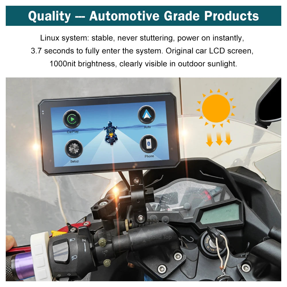 5.98 Inch Portable GPS Navigation Motorcycle Waterproof Carplay Display Motorcycle IPX7 GP