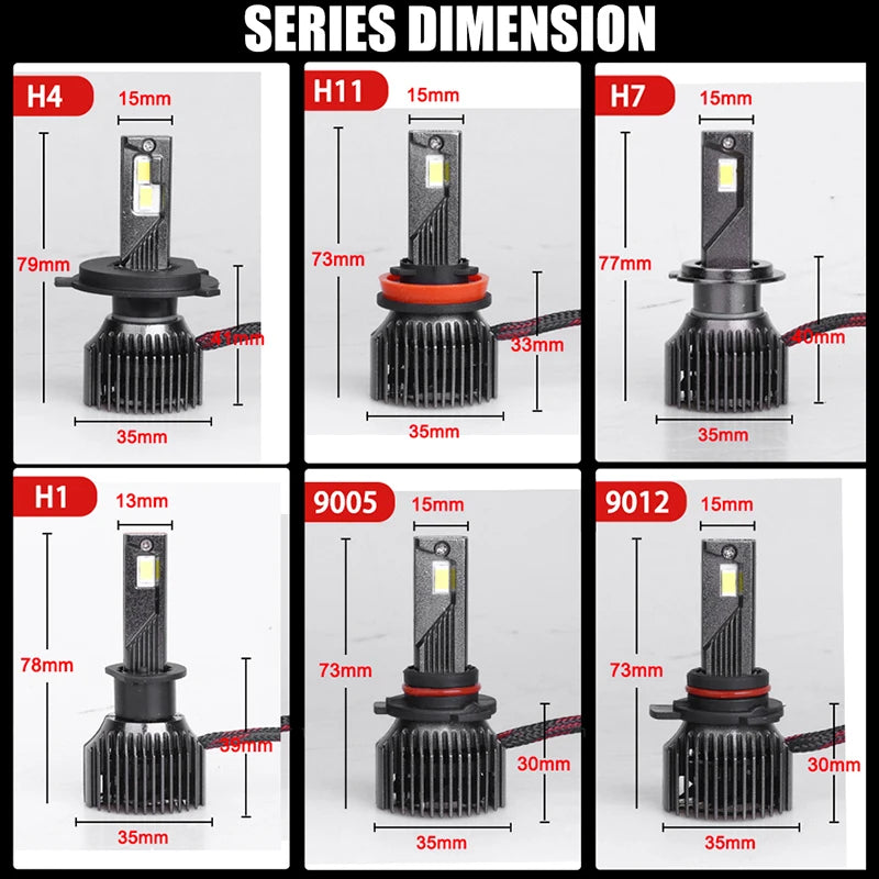 H4 H7 LED Car Headlights Canbus H11 H1 H8 H9 9005 HB3 9006 HB4 9012 HIR2 12PC 3570 CSP Pow