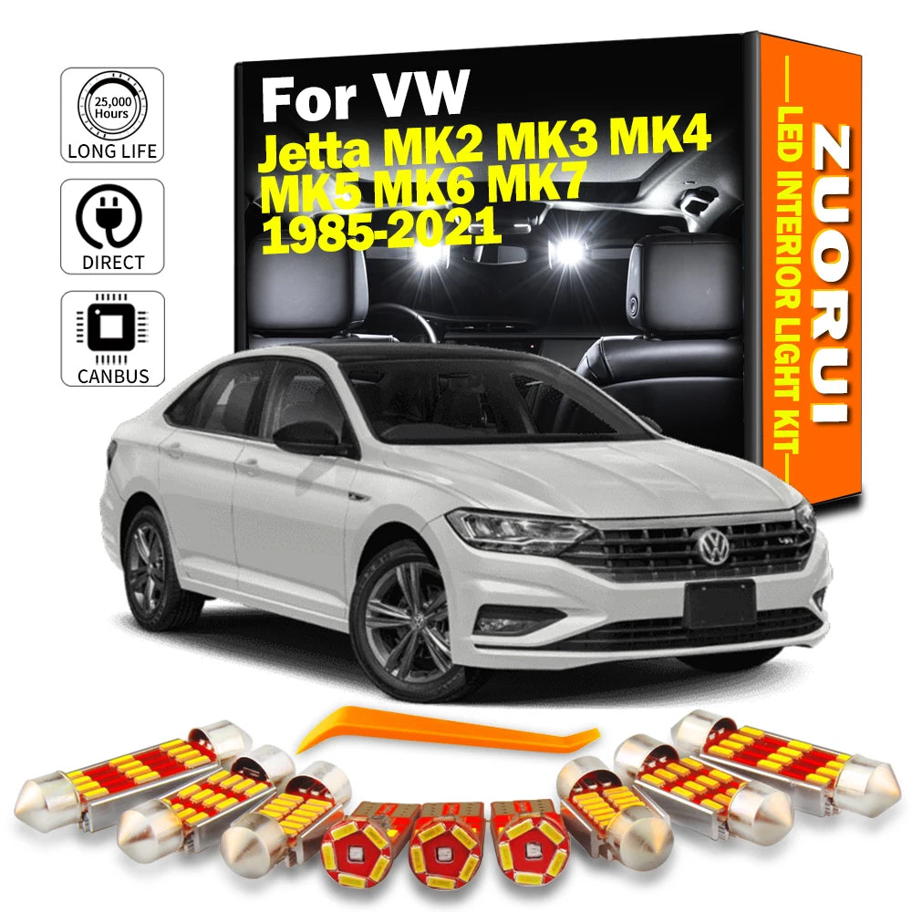 LED Interior Light Kit for Volkswagen VW Jetta 2 3 4 5 6 7 MK2 MK3 MK4 MK5 MK6 MK7 Car Led Bulbs No Error - Canbus Er...