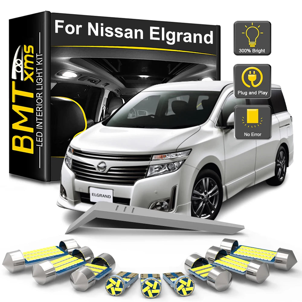 LED Interior Light Kit for Nissan Elgrand E50 E51 E52 1996-2013 - Canbus Dome Map Door Trunk Bulbs | AUTOKITSHOP