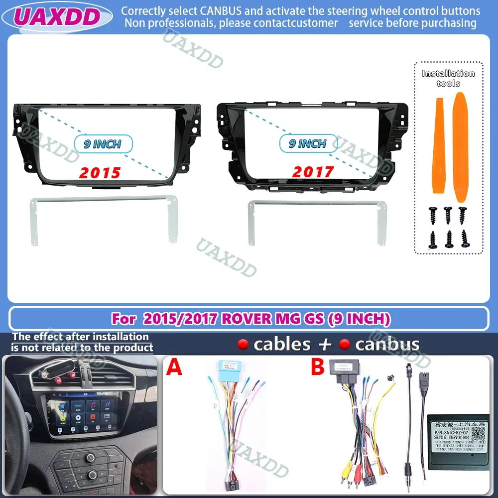 FOR 2015 2017 ROVER MG GS 9INCH 2 Din Car Android frame panel Center fascia cable video ha