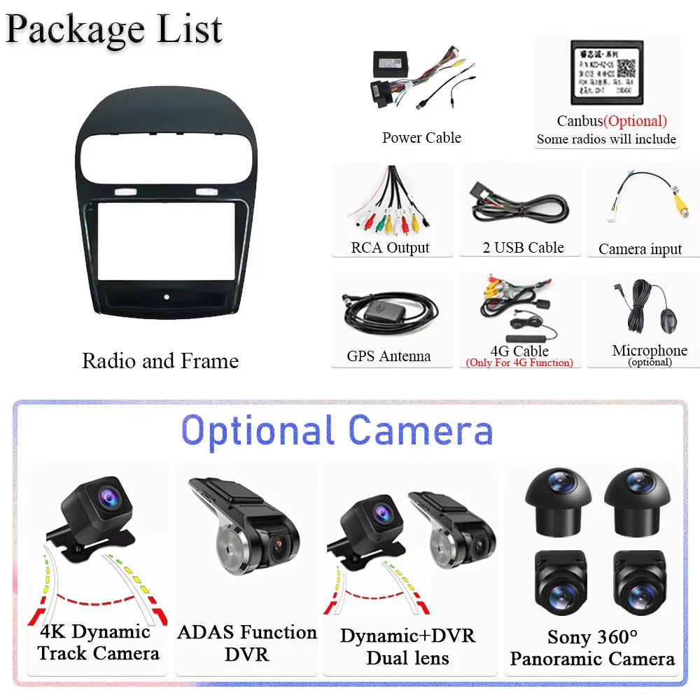 Android 15 For Dodge Journey JC 2011 - 2020 Car Radio Multimedia Video Player Carplay GPS  | AUTOKITSHOP
