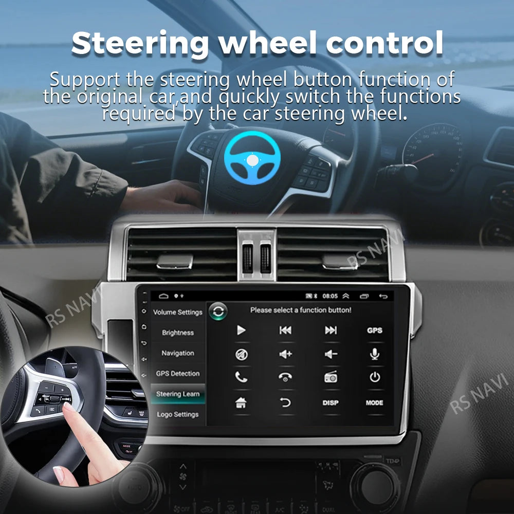 Android 16 For Toyota Land Cruiser Prado 150 2013 - 2017 2K QLED Android Car Radio Multime