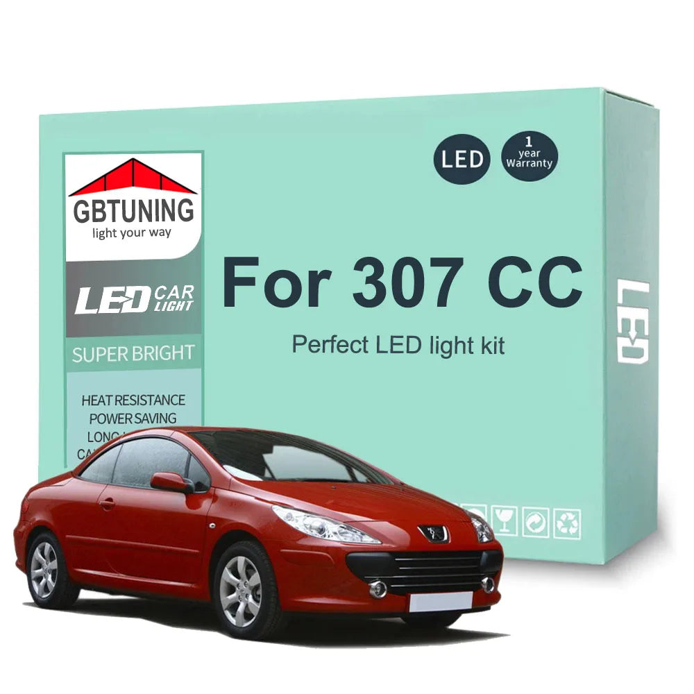 10-Piece LED Interior Light Kit for Peugeot 307 CC Cabriol - Canbus Error-Free Bulbs | AUTOKITSHOP