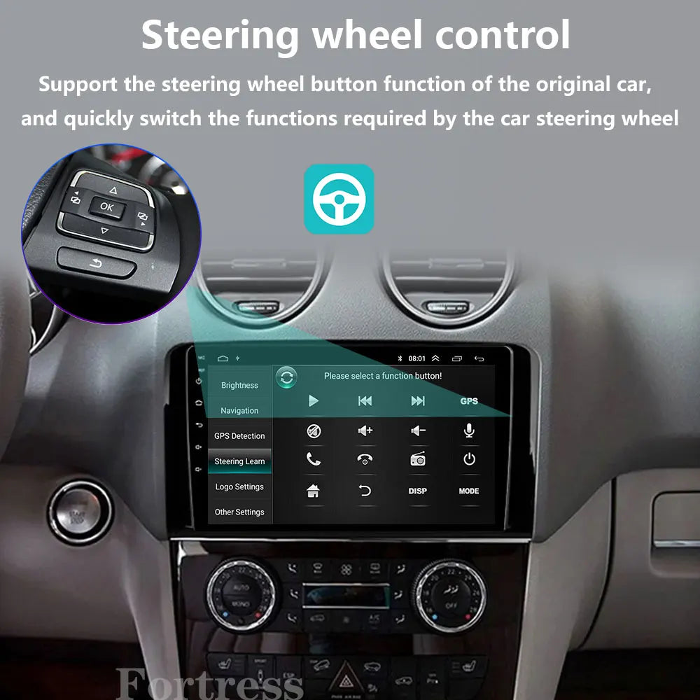 Android 16 For Benz GL ML W164 ML350 ML500 X164 2005-2012 2K QLED Android Car Radio Multim