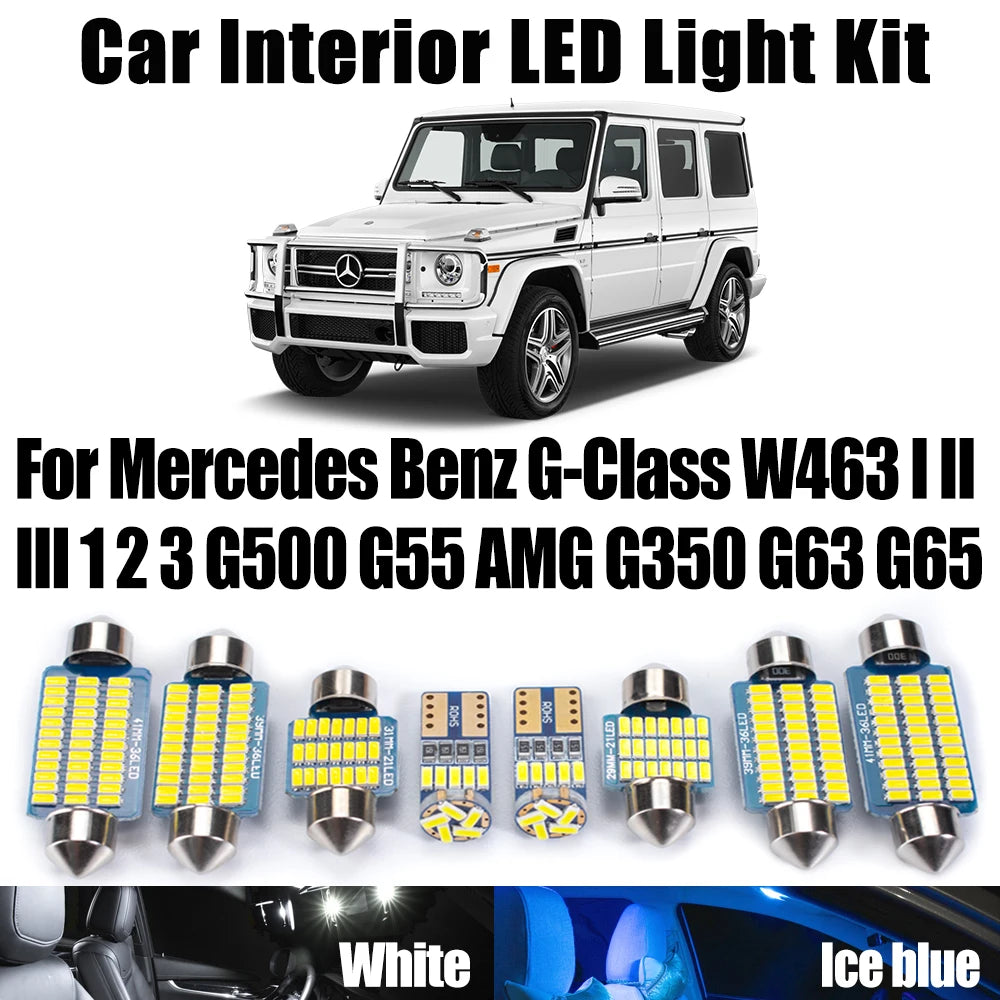 LED Interior Light Kit for Mercedes Benz G-Class W463 I II III 1 2 3 G500 G55 AMG G350 G63 G65 Canbus Trunk Bulbs LED...