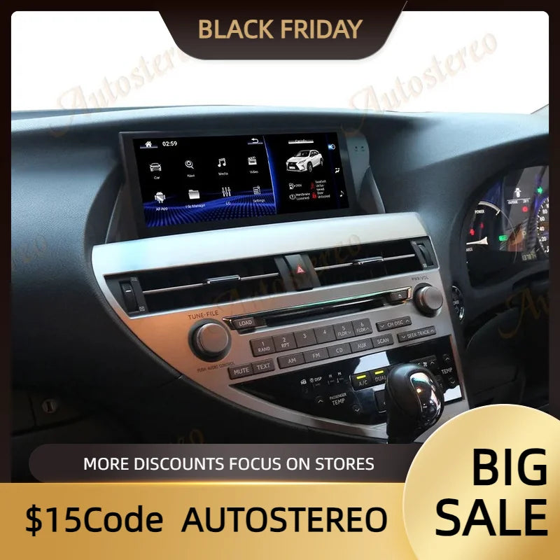 RHD Qualcomm 665 Android 13 Car GPS For Lexus RX 2009-2014 Navigation Player AutoStereo Ra