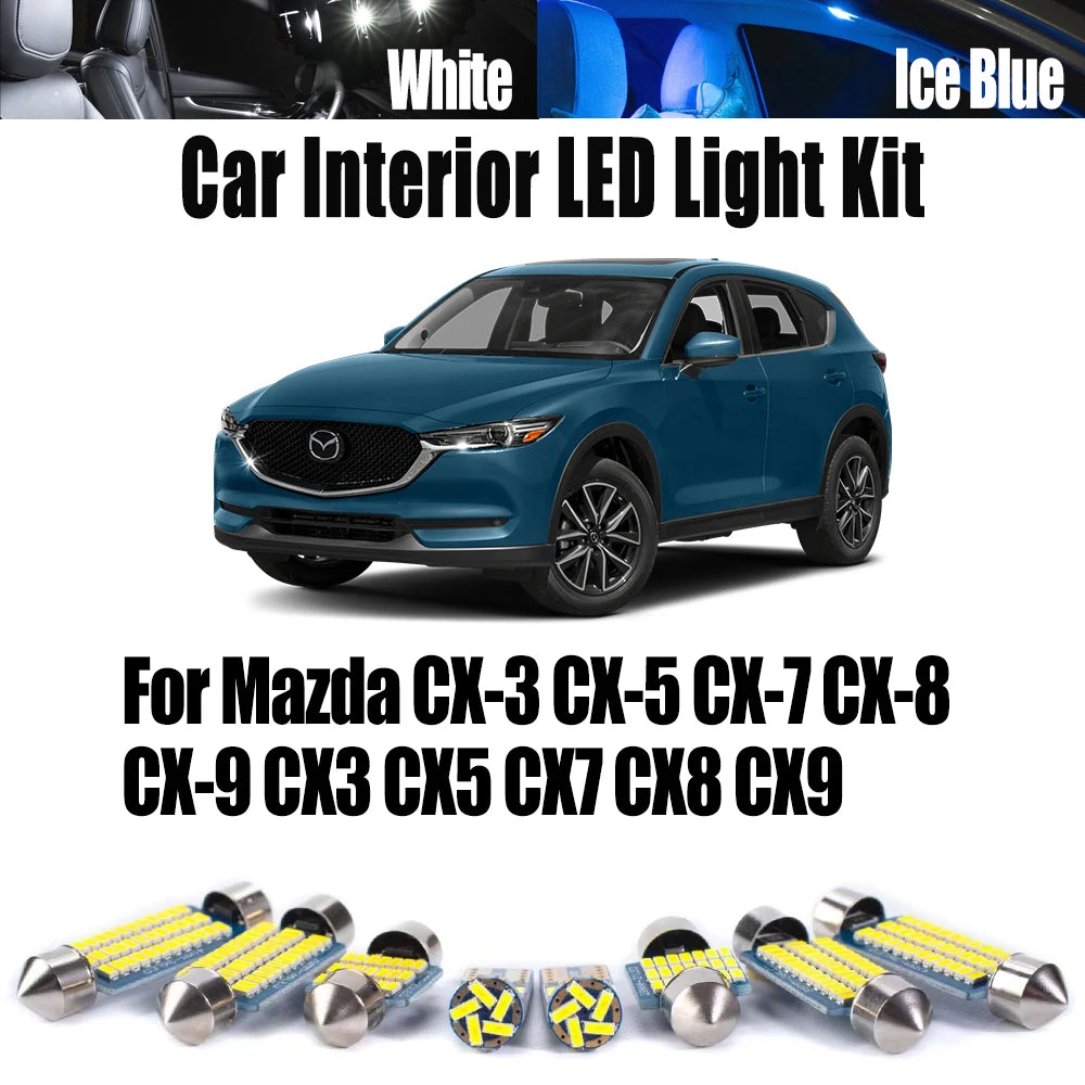LED Interior Light Kit for Mazda CX-3 CX-5 CX-7 CX-8 CX-9 CX3 CX5 CX7 CX8 CX9 Car Accessories Reading Bulb - Canbus E...