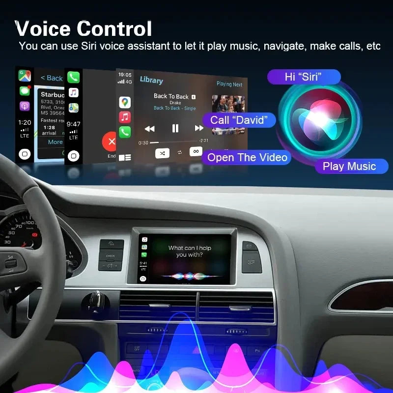Wireless CarPlay Android Auto Box for Audi A4/A6L/Q7/A8 2005-2009 MMI2G High with AirPlay