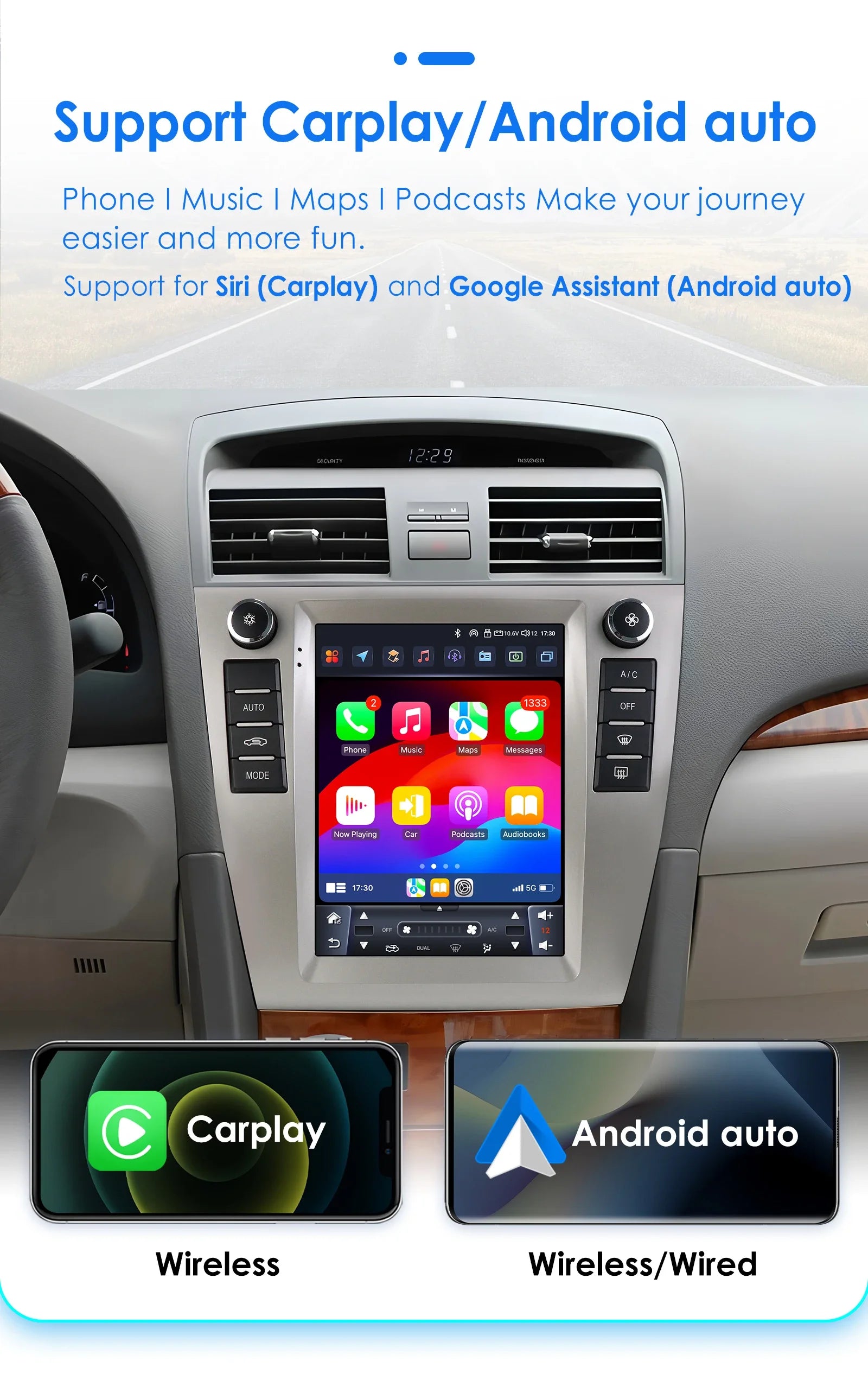 9.7"7862 Carplay Android 14 Car radio for TOYOTA Camry 2006-2011 Multimedia Video player c