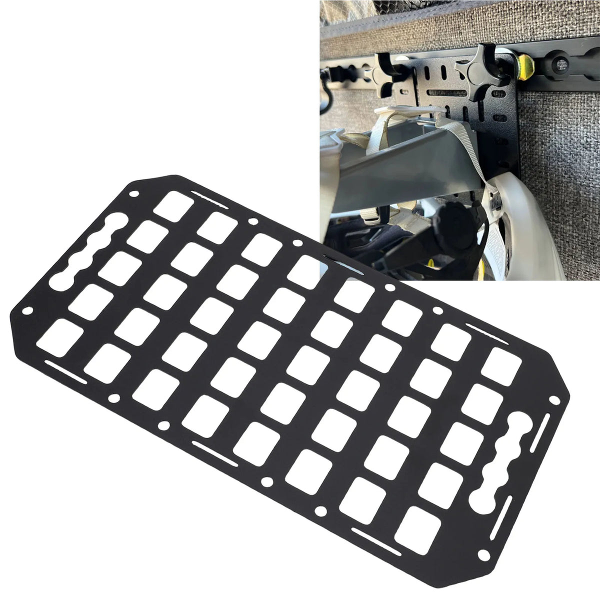 1Pc 3 Sizes Truck Bed Molle Panel Aluminium Alloy Multifunctional L Track Storage Organizer for  - Automotive LED Light