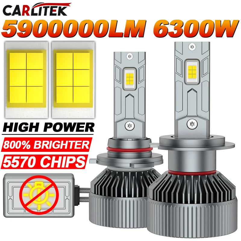 6300W 5900000LM H4 H7 LED Headlight Bulbs Canbus H1 H8 H11 9005 9006 9012 HB3 HB4 9970CSP