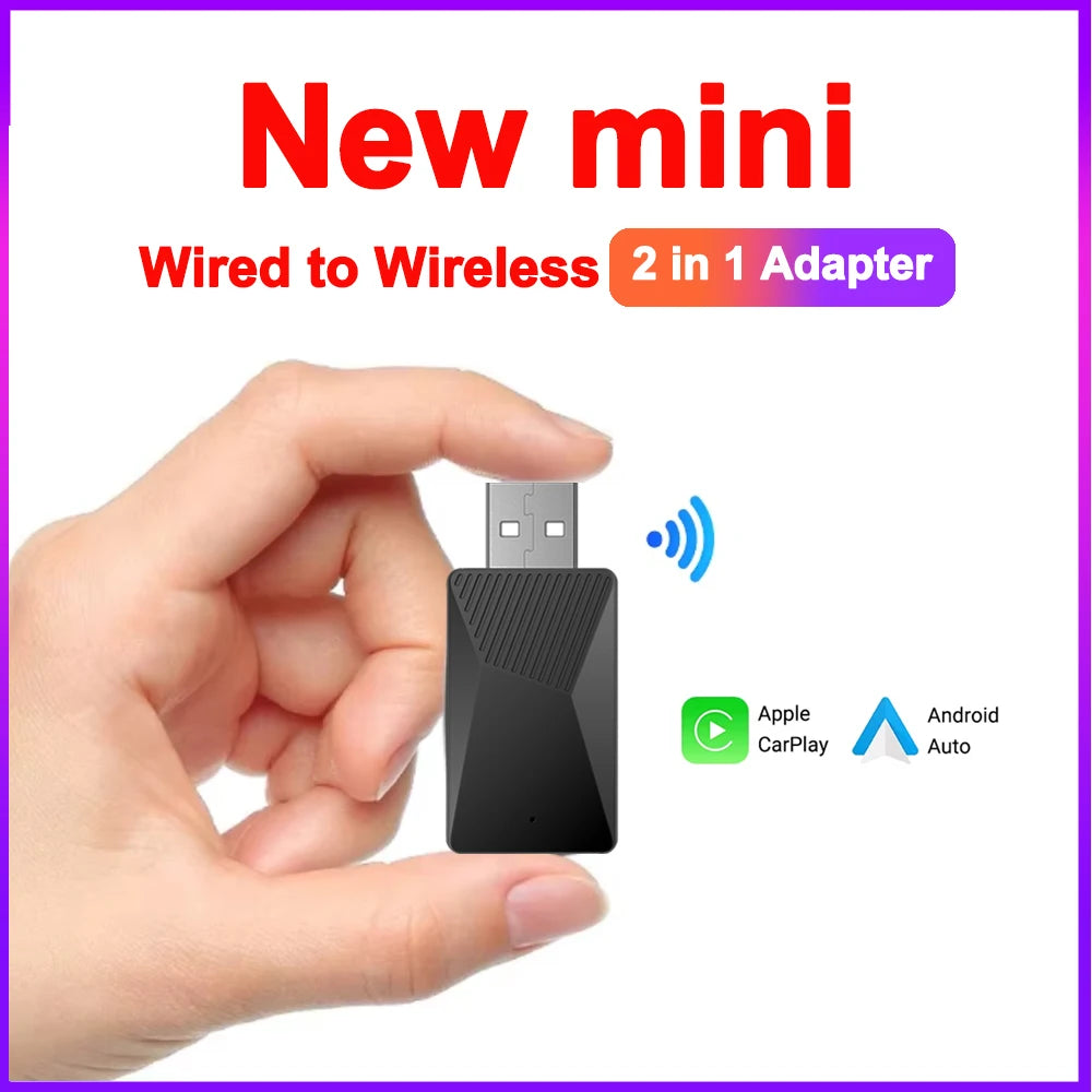 Wireless Carplay Smart Box Mini Wireless Android Auto Adapter with USB Auto Connect Plug a