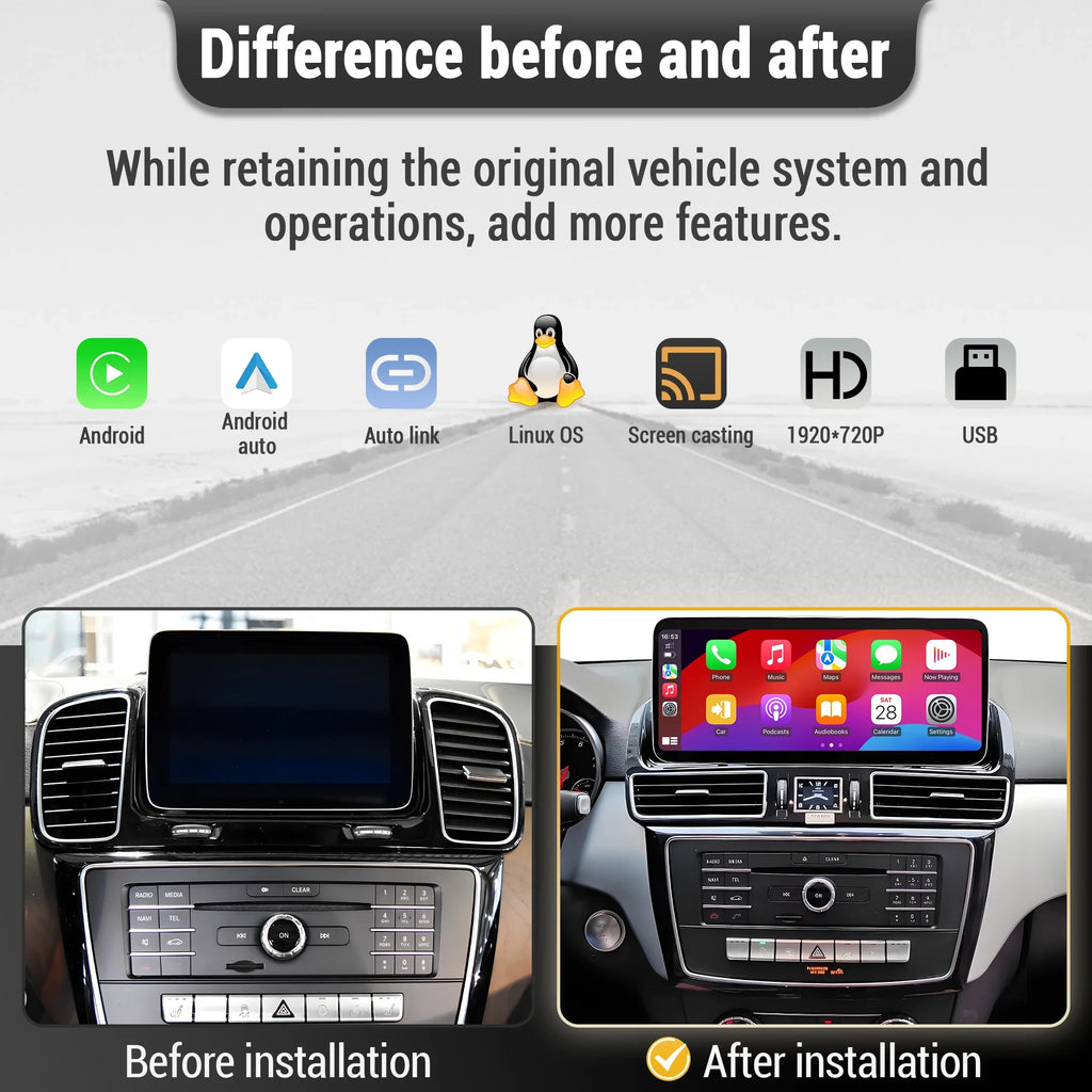 Linux Multimedia Screen For Mercedes Benz ML GL GLE GLS W166 X166 2012 2013 2014 2015-2019