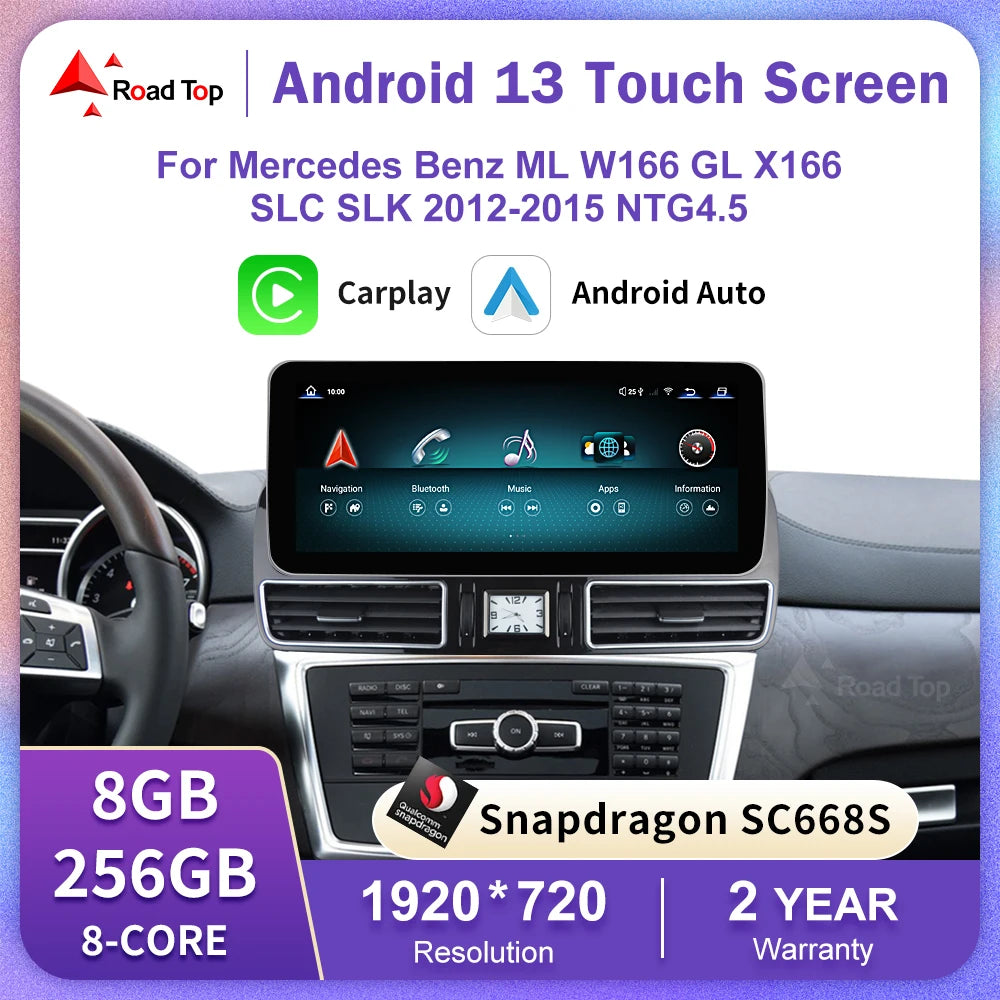 Android 13 Radio for Mercedes-Benz ML W166 GL X166 SLC SLK 2012-2015 GPS Navigation Blueto | AUTOKITSHOP