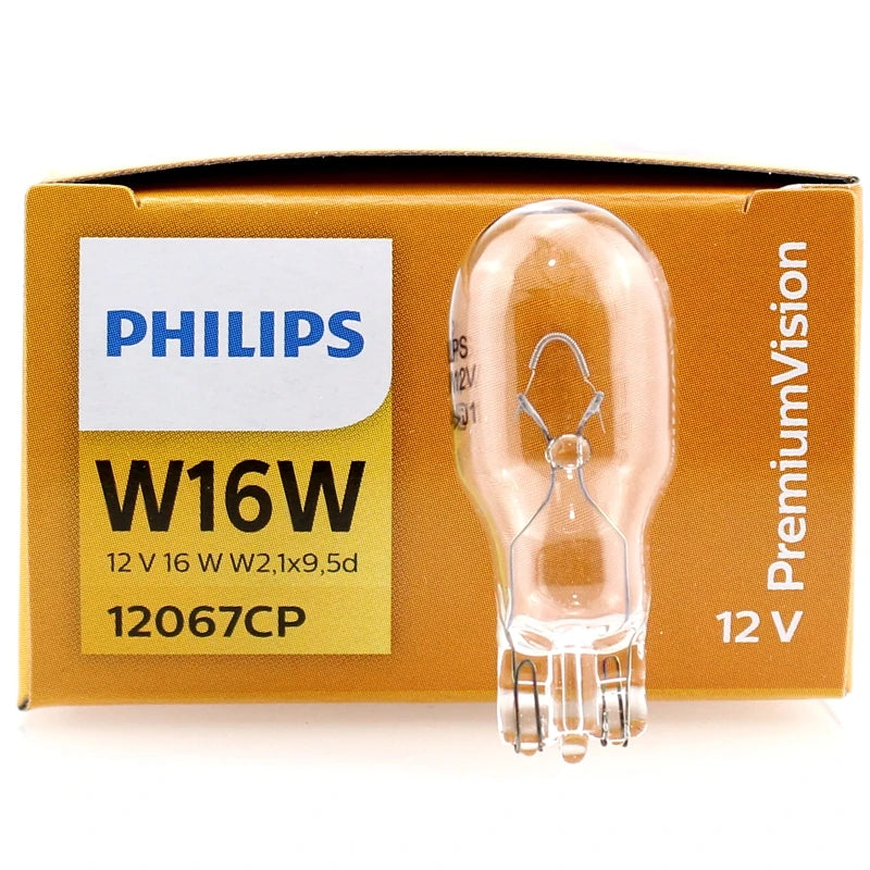 Philips 12V W16W W2,1x9,5d Vision Original Car Reverse Bulb Brake Lamp Standard Signals Re