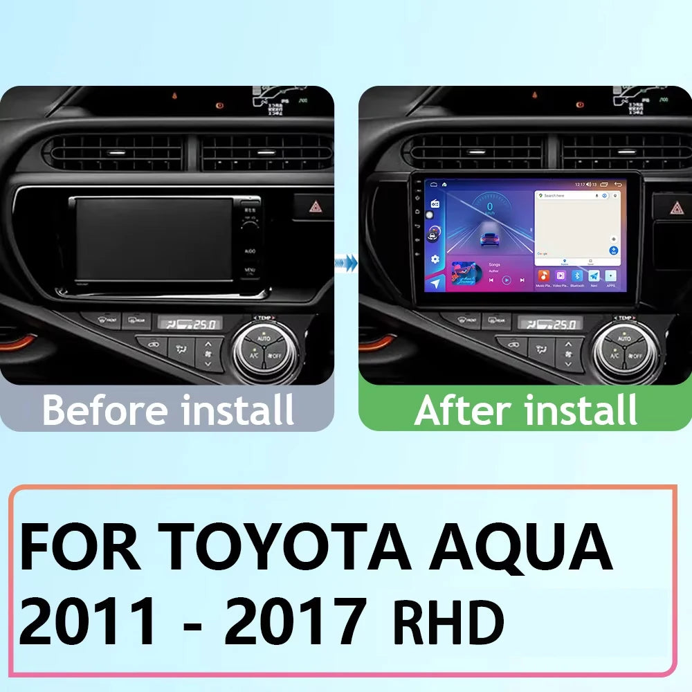 Stereo Auto radio CarPlay RHD For Toyota Aqua Prius C 2011 - 2017 Android Car Radio Multim