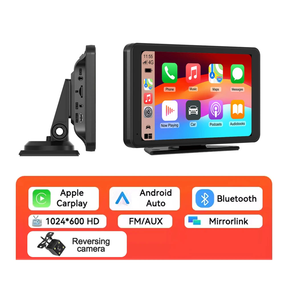 7 Inch Touch Screen Car Portable Wireless CarPlay Android Auto Multimedia Player Bluetooth