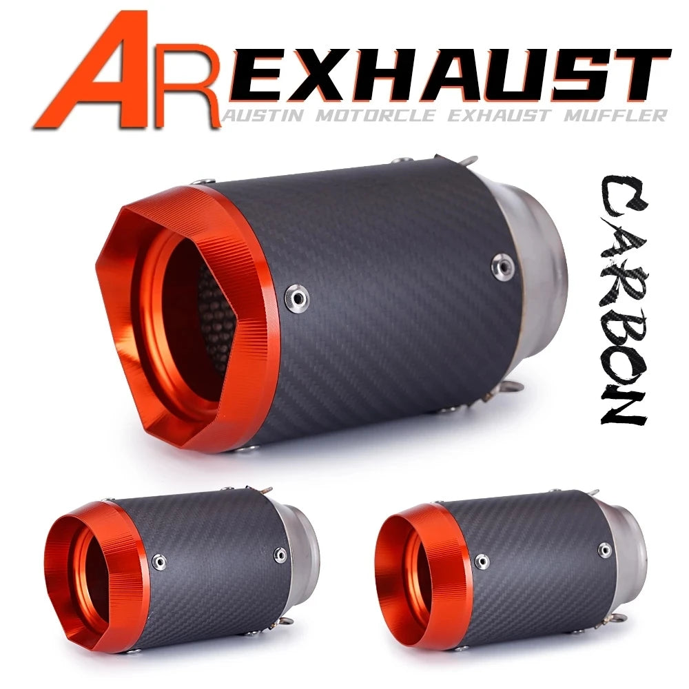 Inlet 51mm 60mm AR exhaust AustinRacing universal Muffler Pipe Exhaust Pipe Tail Pipe Orange Tip - Automotive LED Light