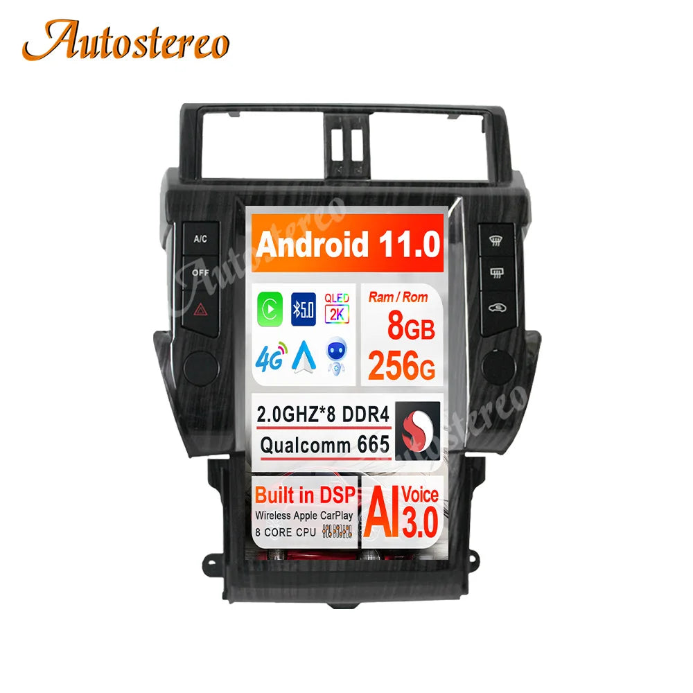 4G SIM Carplay Android 13 Car Multimedia Player GPS Navigation For TOYOTA LAND CRUISER Pra