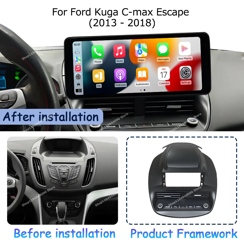 Carplay Android OS for Ford Kuga C-max Escape 2013 - 2018 Car Multimedia Radio Player GPS