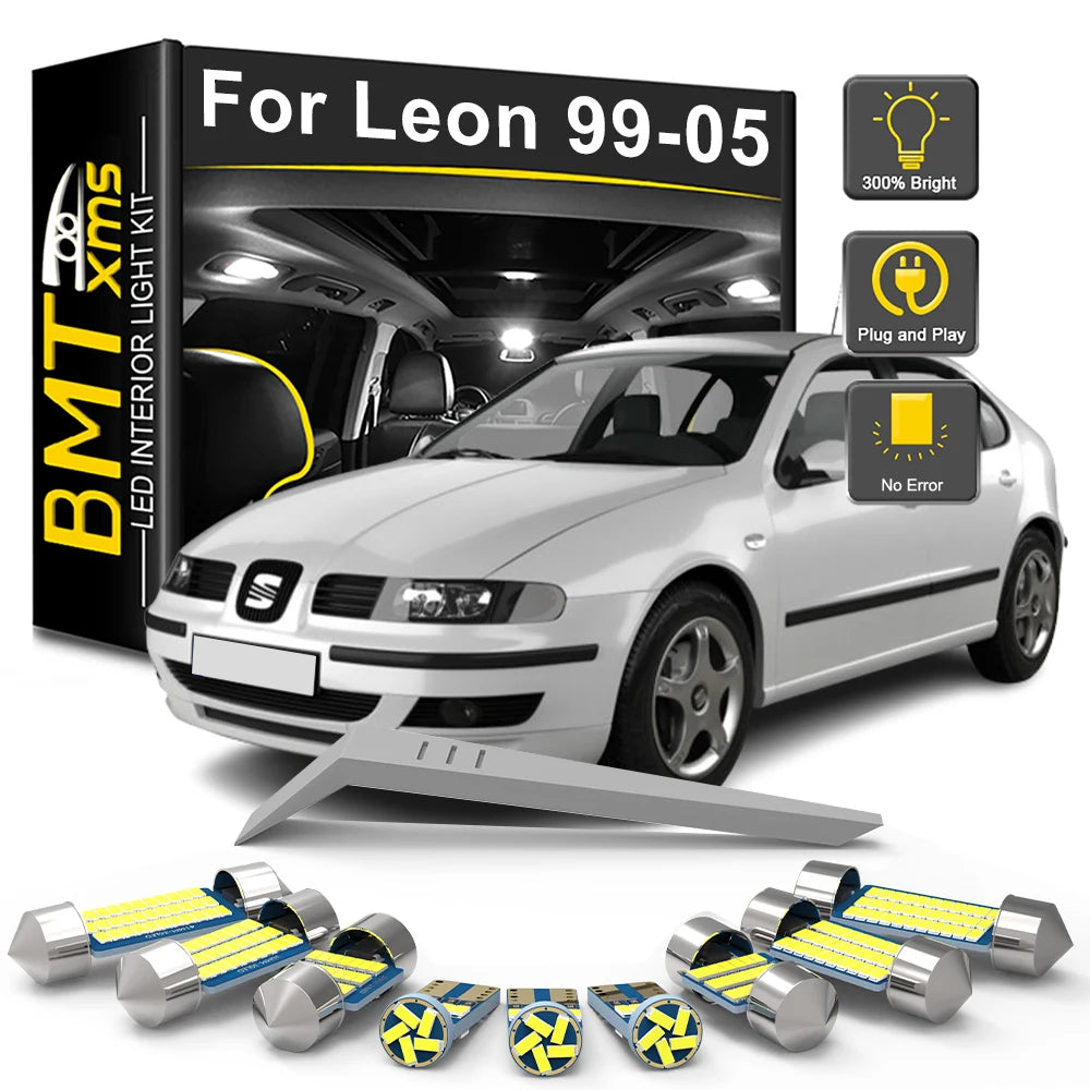 14-Piece LED Interior Light Kit for Seat Leon MK1 1M - Canbus Error-Free Bulbs | AUTOKITSHOP