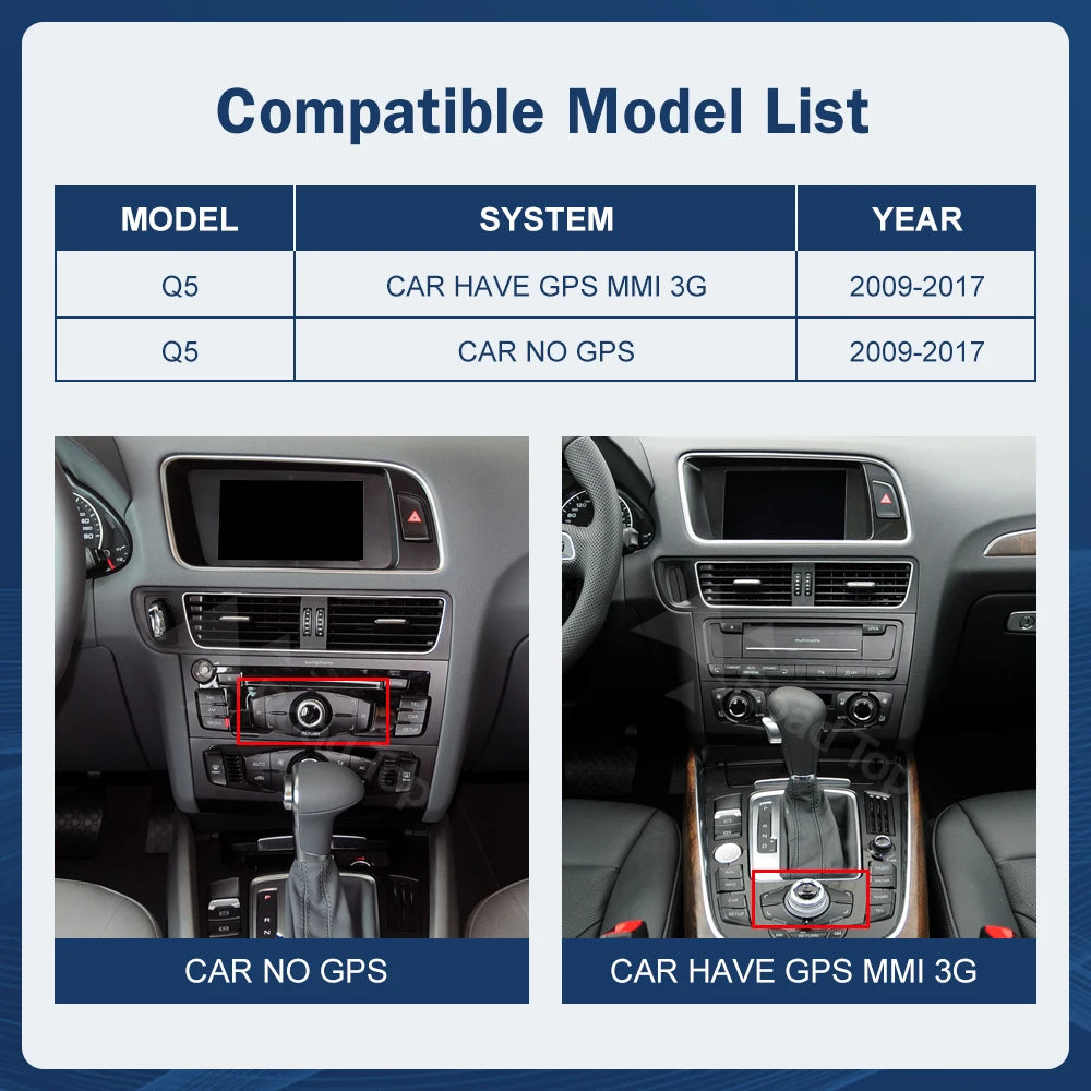 8.8 CN Road Top Multimedia Display Touch Screen For Audi Q5 2009-2017 Airplay Miracast Fun | AUTOKITSHOP