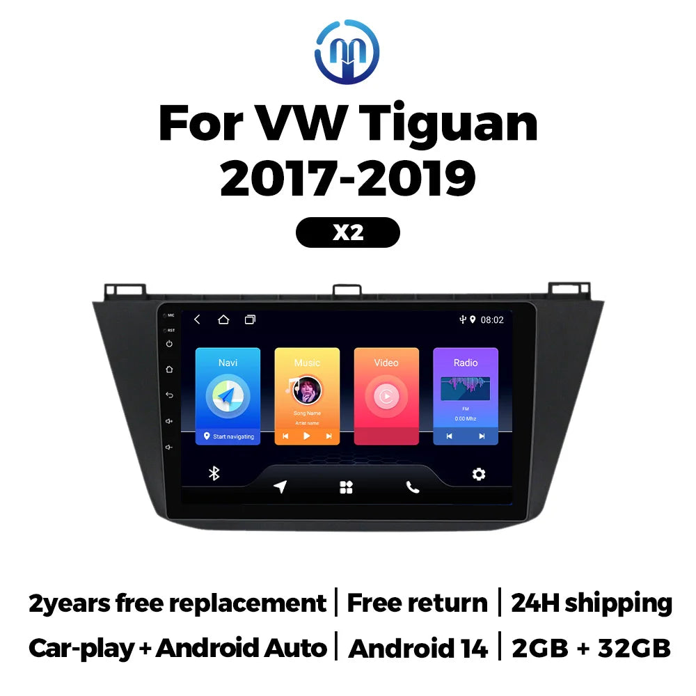Car Play Android Auto IPS Screen Radio for Volkswagen VW Tiguan 2 Mk 2016 2017-2019 Multim | AUTOKITSHOP