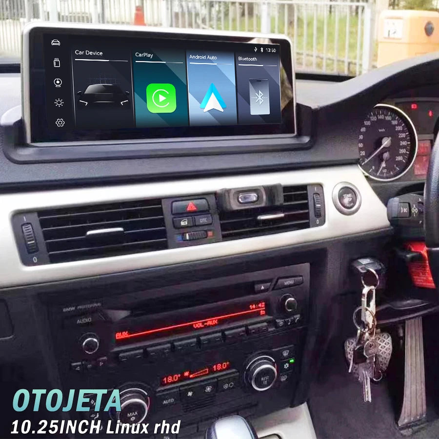 Rhd 10.25inch Carplay Android Auto Screen For BMW 3 Series E90 E91 E92 2004-2011 Car Video