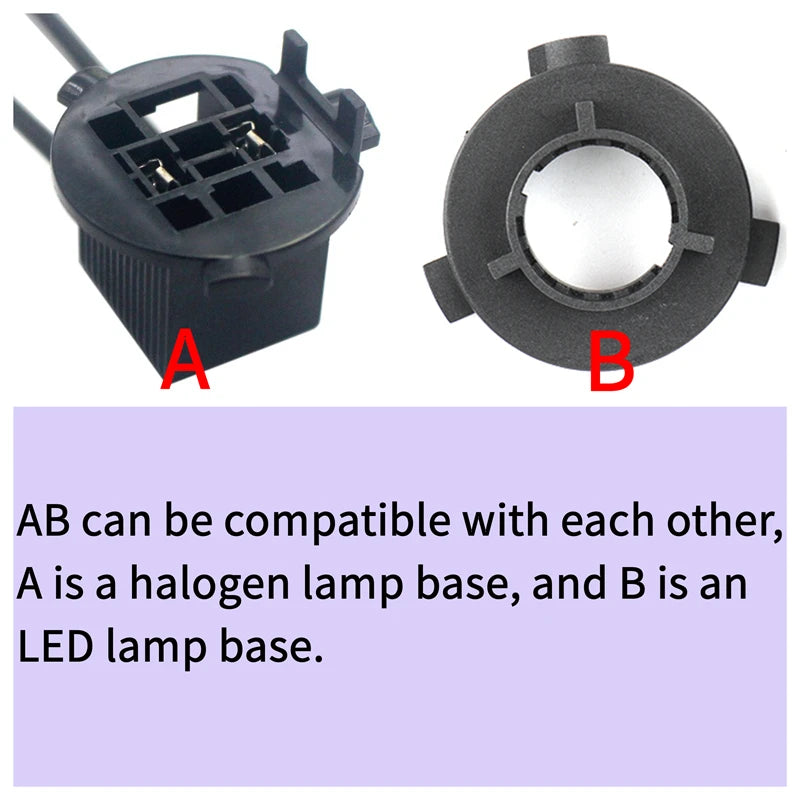 H7 LED Adapter Holder For KIA K3 K4 K5 Sorento Hyundai New SantaFe Sonata 9 Coupe Tucson H