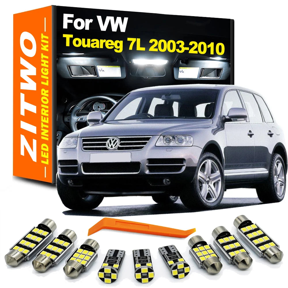 ZITWO 18Pcs Complete LED Bulb Interior Map Door Light Kit For VW Volkswagen Touareg 7L 2003 2004 2005 2006 2007 2008 2009 2010