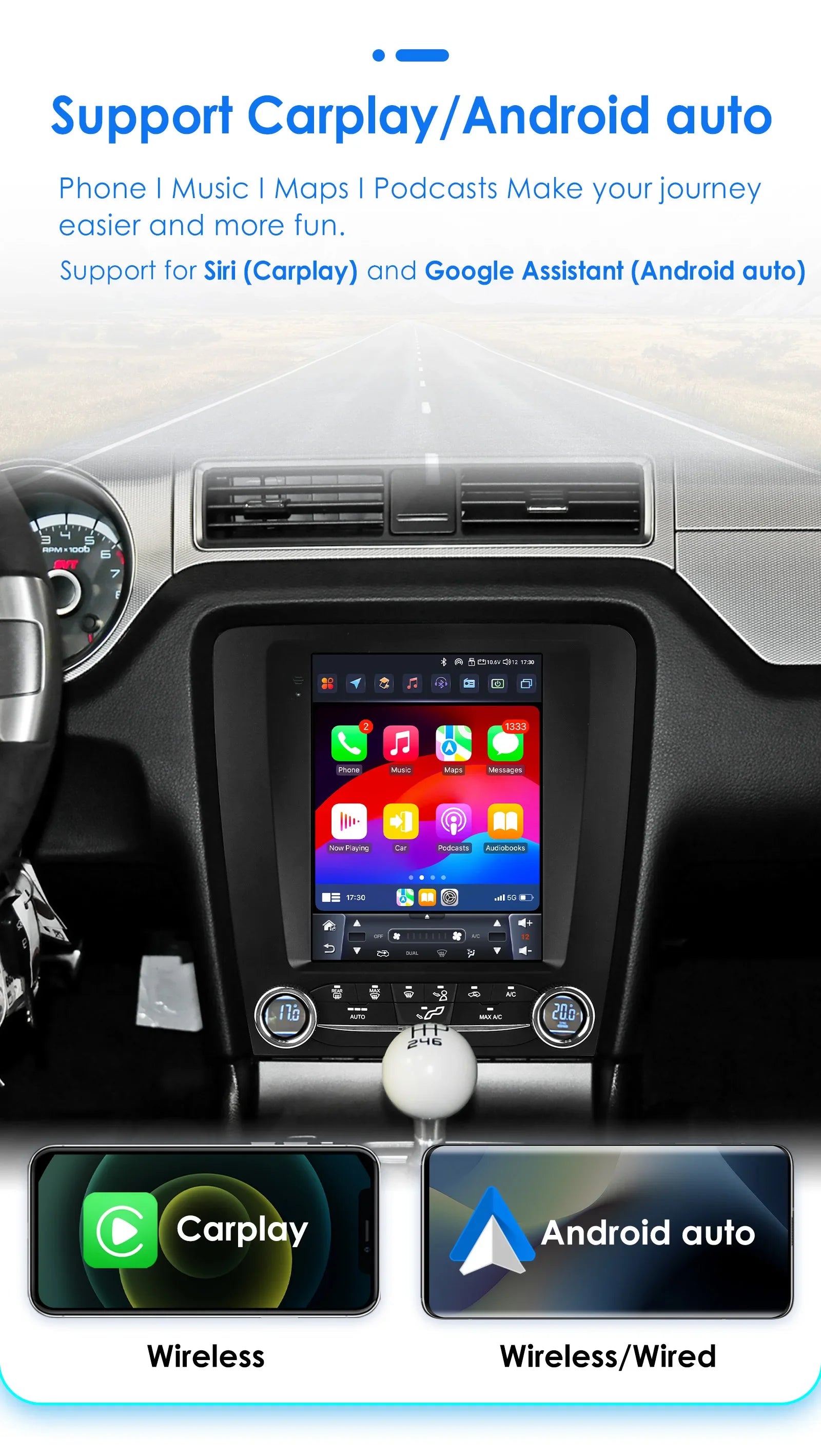 9.7"Android 13 Auto Car radio GPS Stereo for FORD Mustang 2010-2014 multimedia player 4G 8