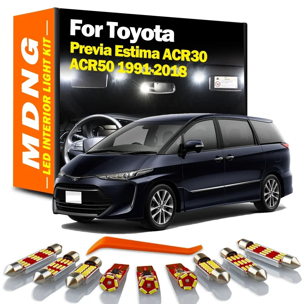LED Interior Light Kit for Toyota Previa Estima ACR30 ACR50 1991-2017 - Canbus Dome Map Door Trunk Bulbs | AUTOKITSHOP