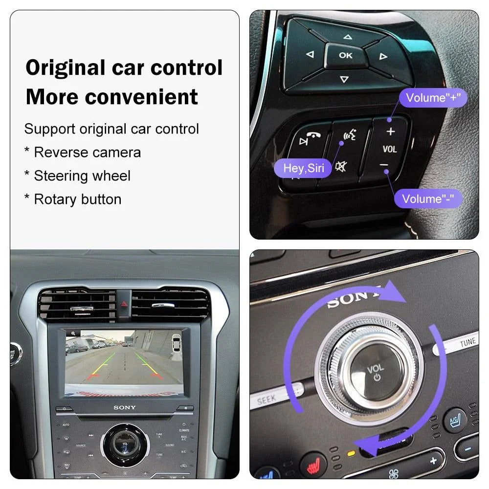 CARABC Wireless Carplay Android Auto Decoder Box For Ford Sync2 System Explorer Focus Fies