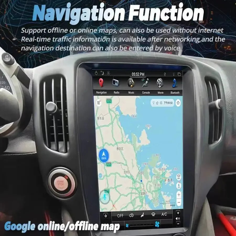 Wireless CarPlay For Nissan 370z Z34 2008-2019 Car Radio Multimedia Android15 Auto Player  | AUTOKITSHOP