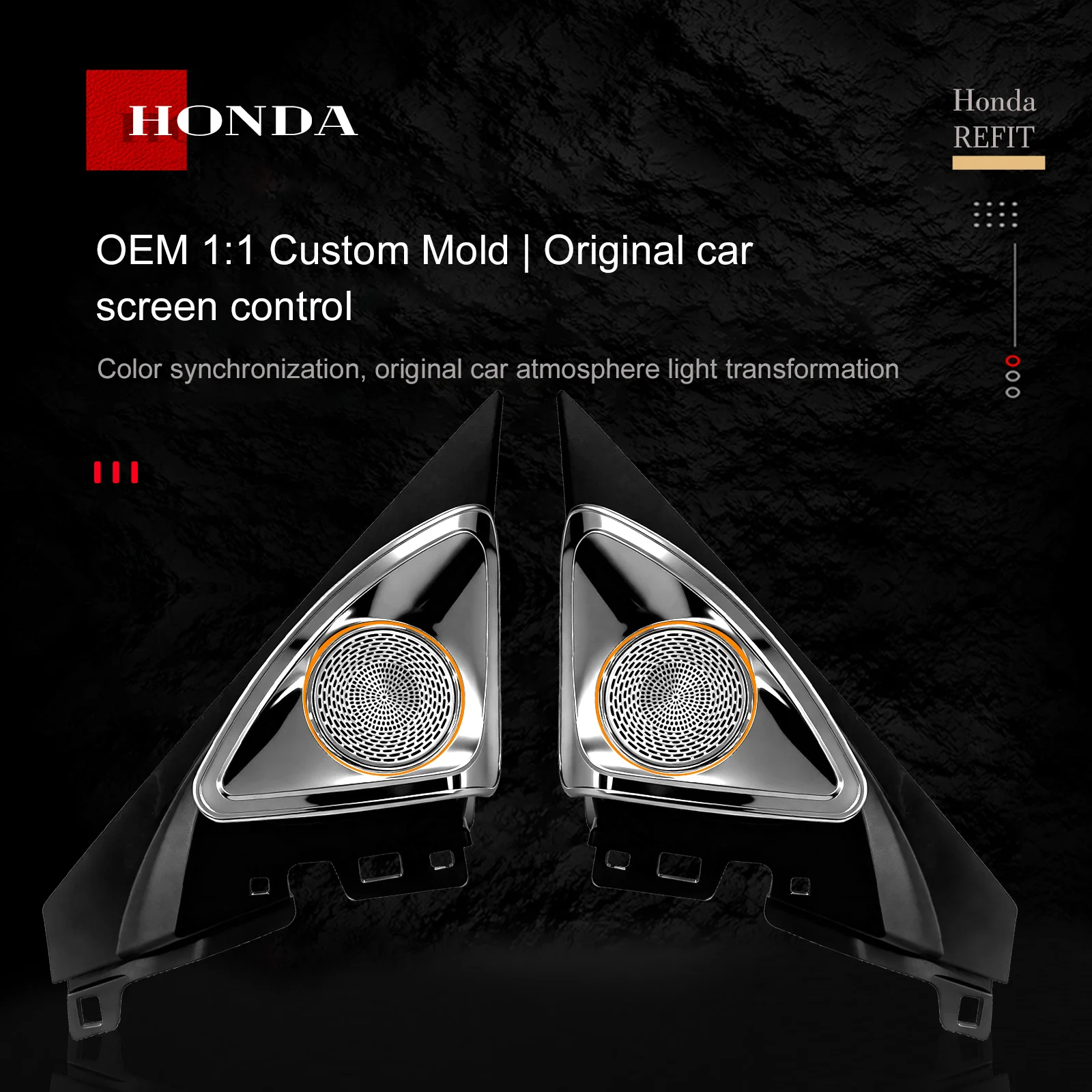 RGB 4D Rotating Tweeter Speaker for Honda Civic 2016-2021 - RGB LED Ambient Speaker Car Interior Light | AUTOKITSHOP