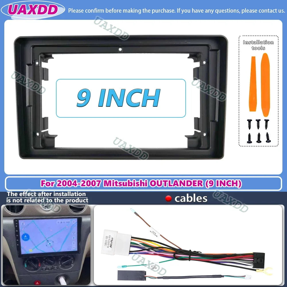 9Inch Car Android Radio Player adapter Frame Navigation Fascia Panel 2Din For Mitsubishi O