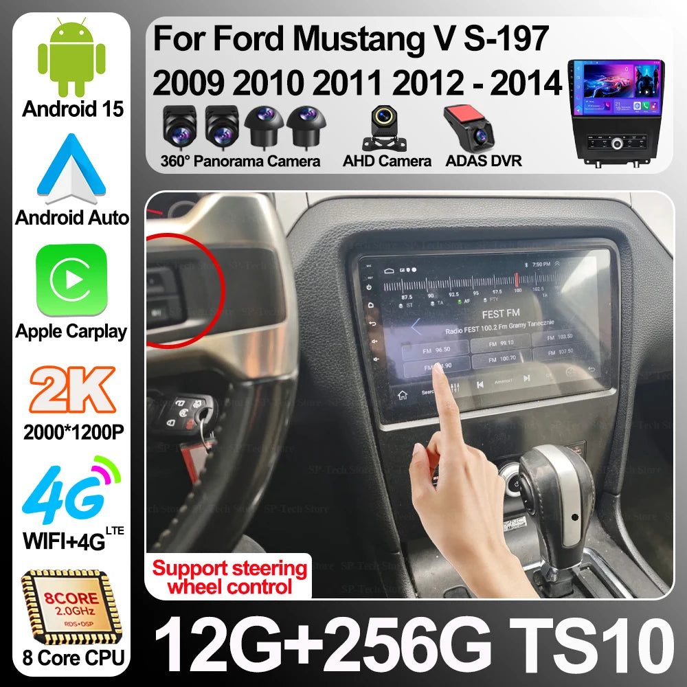 Android 16 For Ford Mustang V S-197 2009 2010 2011 2012 - 2014 Radio Stereo Screen Multime | AUTOKITSHOP