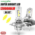 1200000LM Super Bright H4 H7 LED Headlight 6500K White 800% Brighter 1:1 Halogen Bulb Plug