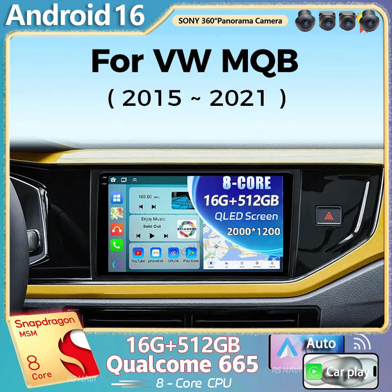 Android 16 For VW Volkswagen MQB POLO VI Jetta MK7 T6 2015 - 2021 Stereo Car Radio Multime