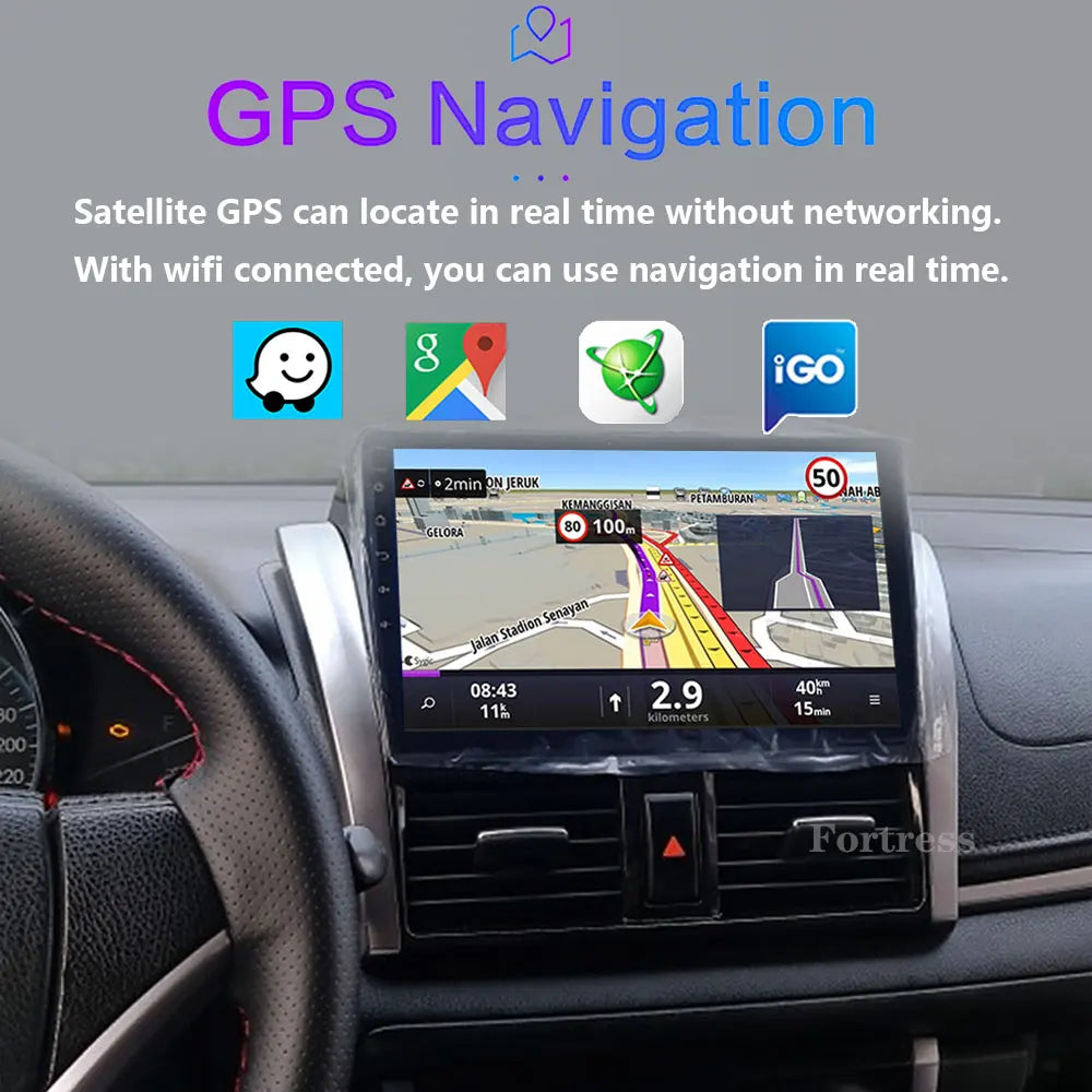 Android Car Radio Stereo GPS Navigation For Toyota Yaris Vios 2014 2015 2016 Auto Multimid