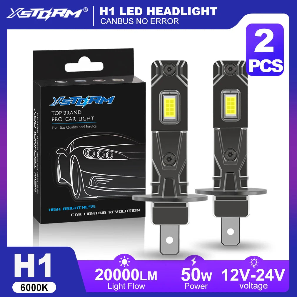 XSTORM H1 LED Lights Bulbs H4 H7 Headlight LED Lights for Car Canbus No Error 50W 20000LM