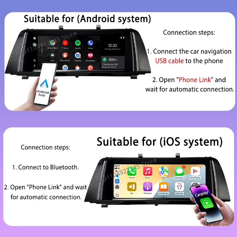 10.25'' Android 16 Wireless Carplay For BMW 5 Series F10 F11 2011-2017 CIC NBT Car Screen