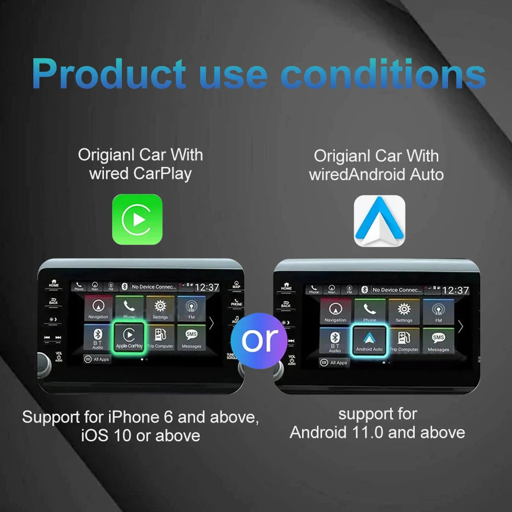 2025 NEW 2 In 1 Wireless Carplay AI Box Android Auto Plug And Play Applicable To Convert O