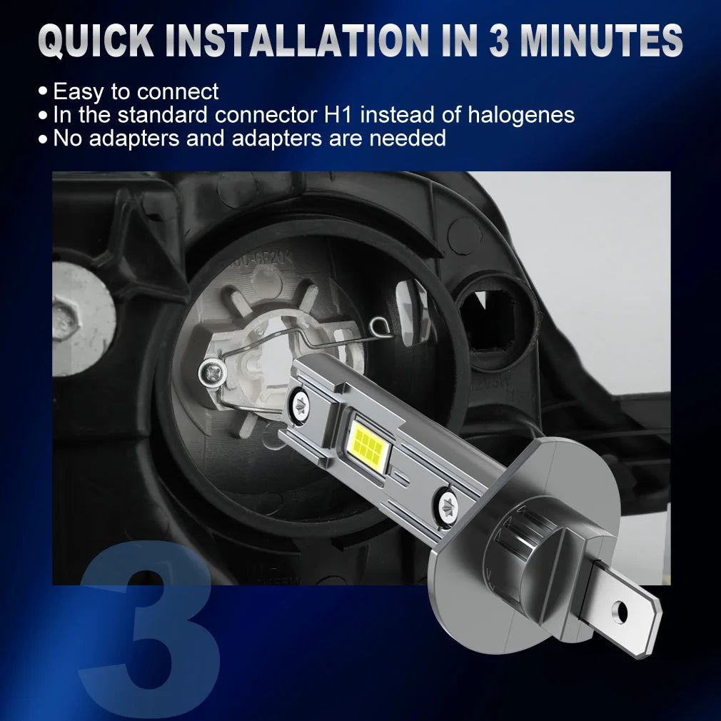 H1 H3 Headlight Bulbs Canbus No Error H4 H7 25000LM 70W Auto Mini LED Turbo Bulb For Car 6