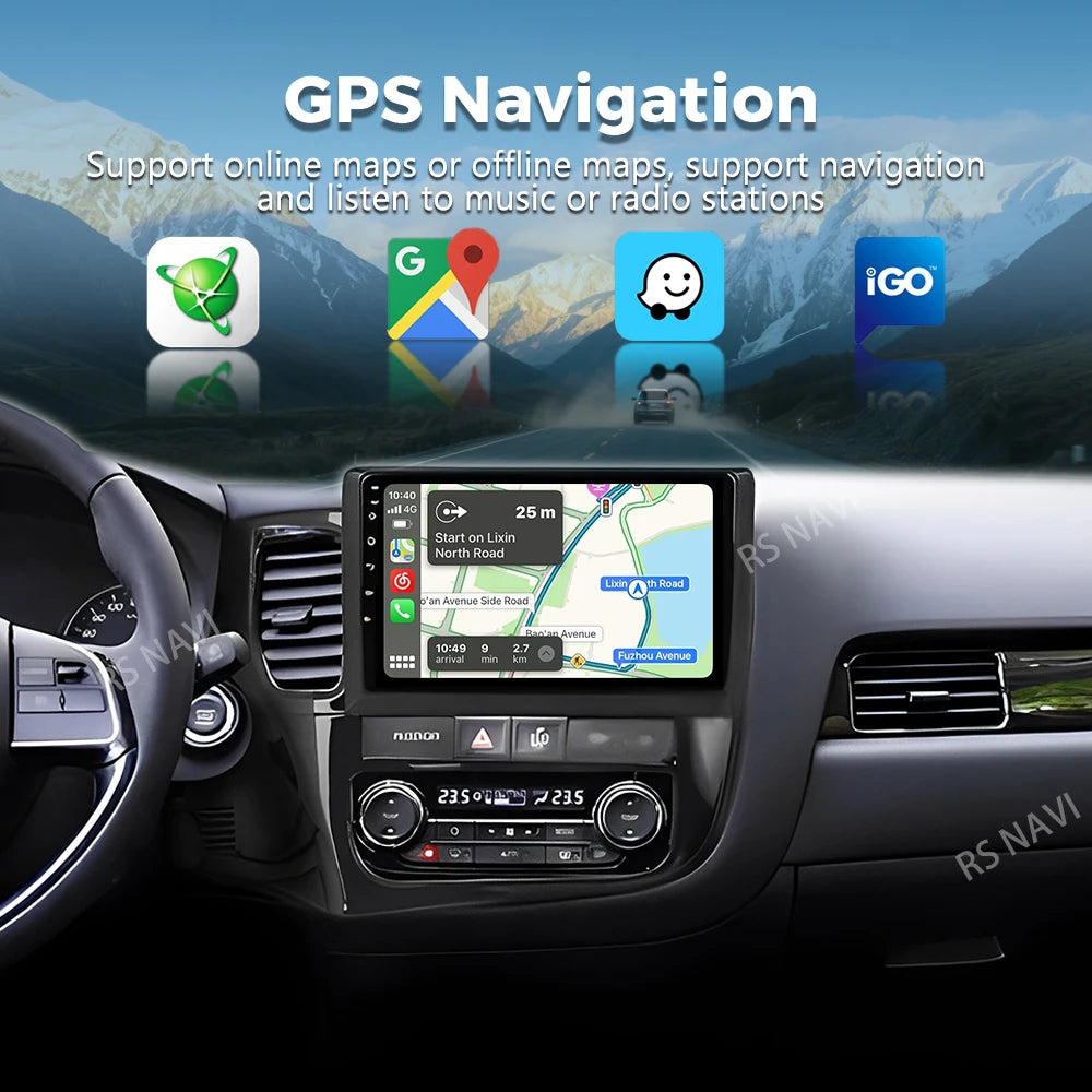 Android 16 2K QLED For Mitsubishi Outlander 3 2012-2018 Android Car Radio Multimedia Video